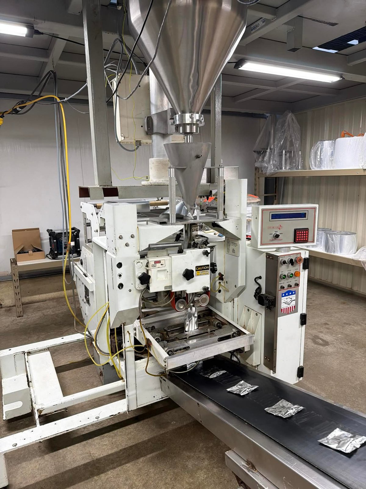 Vertical form, fill, and seal packaging line at Copack Solutions